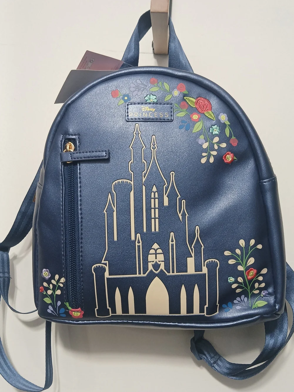 Disney Blue Castle Mini Backpack with Floral Accents